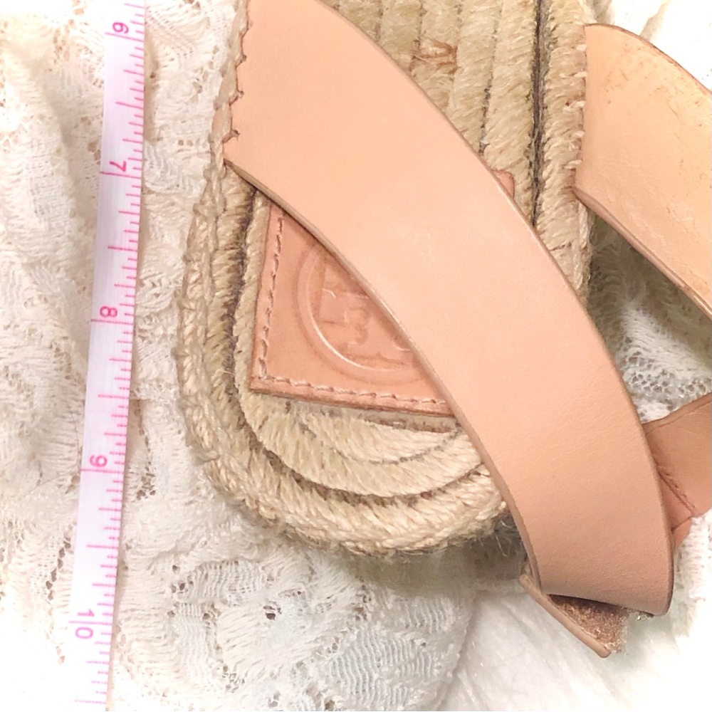 SOLD✨TORY BURCH | 8.5 / 9 | Bima Espadrille Leather Wedge Light Makeup 216 Nude - Picture 5 of 12